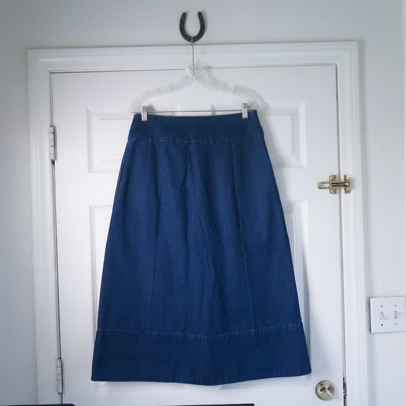 A.P.C. denim button front aline midi skirt sz. 38 - Picture 6 of 8